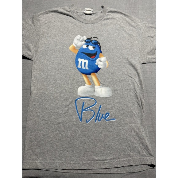 M&M'S Other - M&M's Blue Character Graphic T Shirt Mens L Pop Culture Y2K Streetwear Novelty